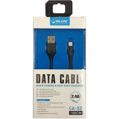 iPhone/IPads_ USB Data Cable TD-CA32 Black
